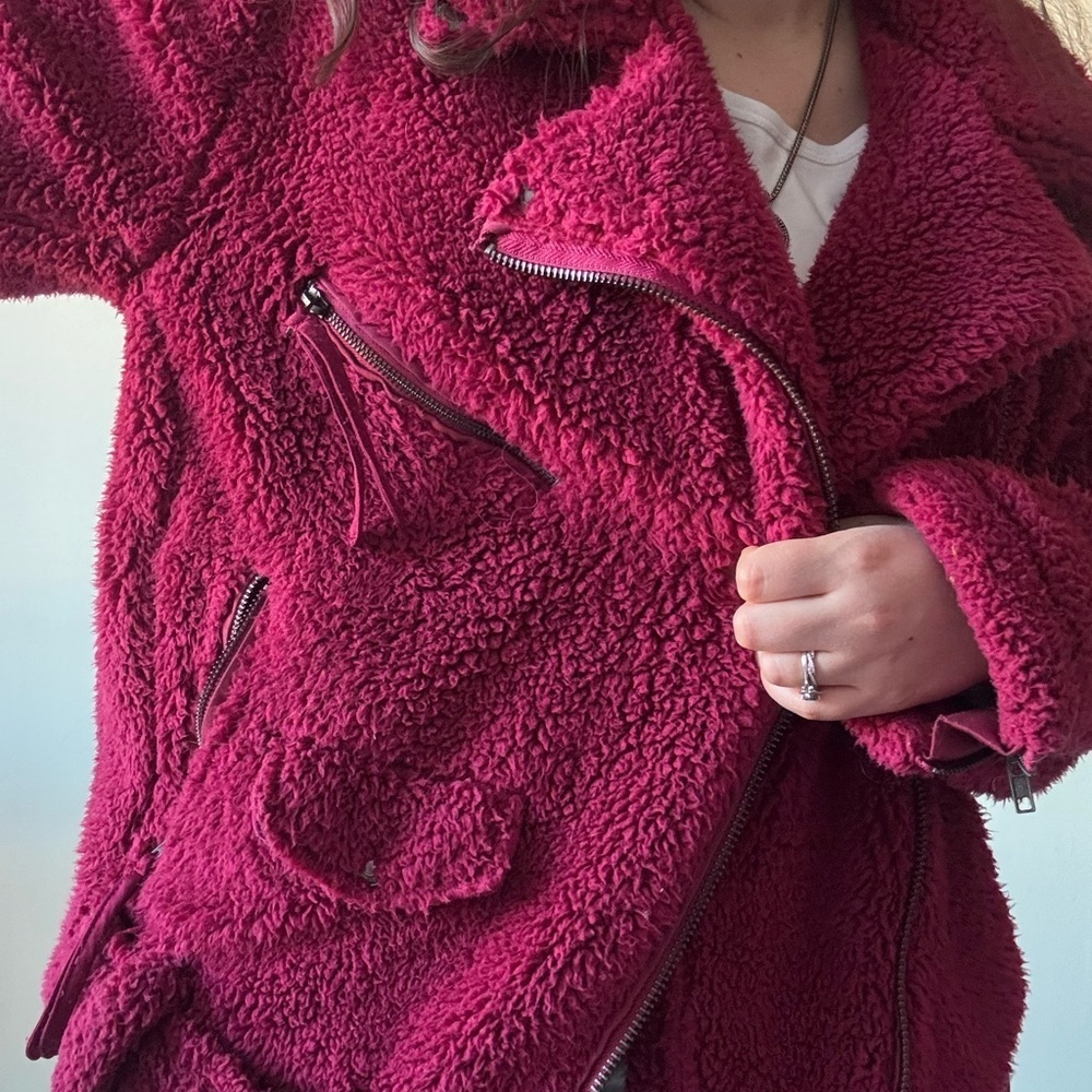 We The Free Burgundy Teddy Jacket - Picture 4 of 12